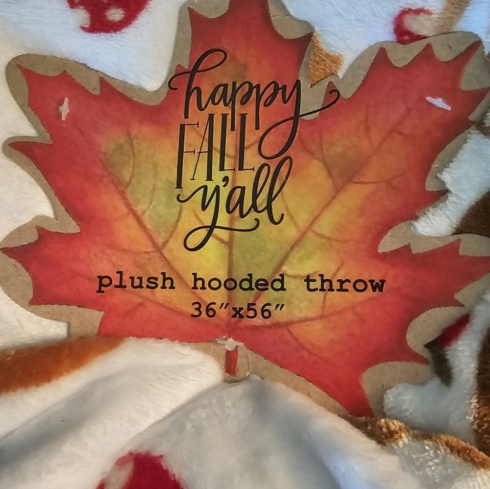 Autumn Themed Children's Plush Hooded Blanket - Picture 2 of 9